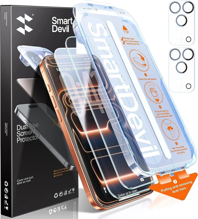 Main image of 2 Pack for iPhone 17 Pro Max Screen Protector+ Lens Protector