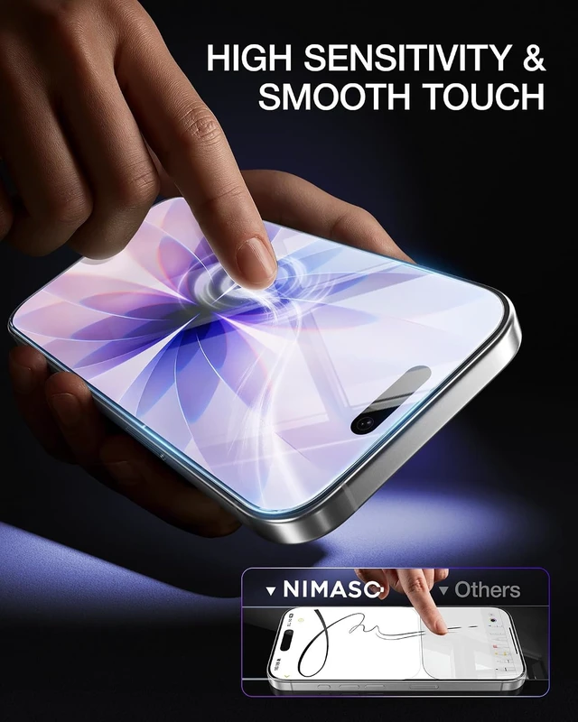 Alt view image 5 of 7 - for iPhone 17/16 Pro Screen Protector 6.3-Inch 2 Pack 9H Hardness HD Clear Tempered Glass Military Grade Shatterproof Anti-Scratch with Easy Installation Tool