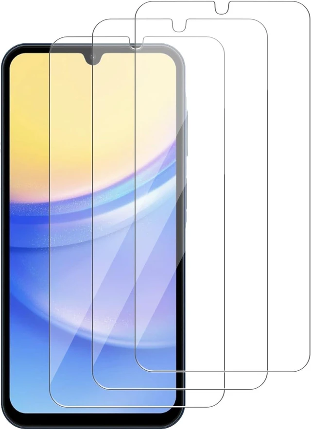 Main image of 3 Pack for Galaxy A15 5G Tempered Glass Screen Protector Scratch-Proof Bubble-Free HD Transparent 9H Hardness Bubble Free Case Friendly