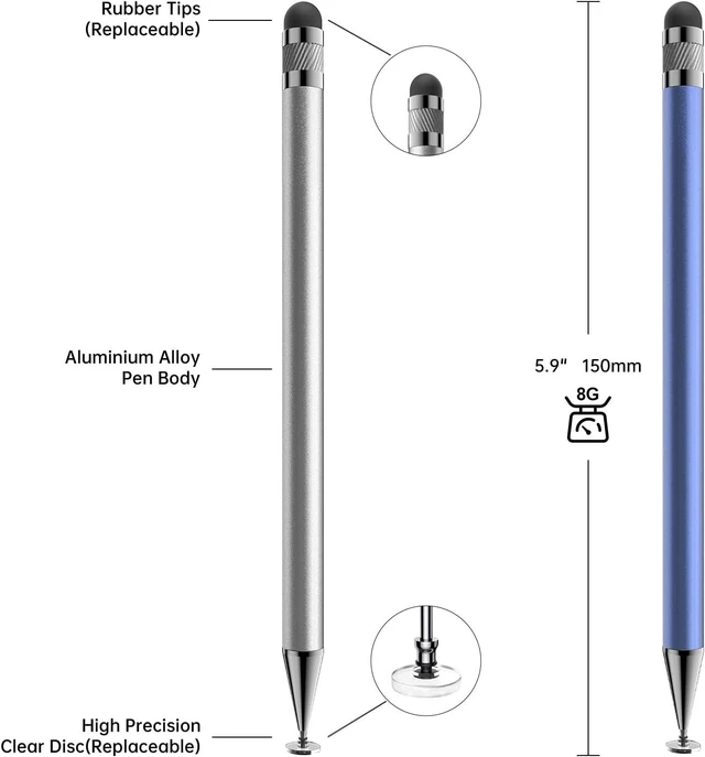 Alt view image 2 of 7 - Stylus(5 Pcs) 2-in-1 Stylus Pen for Touchscreen Capacitive Stylus