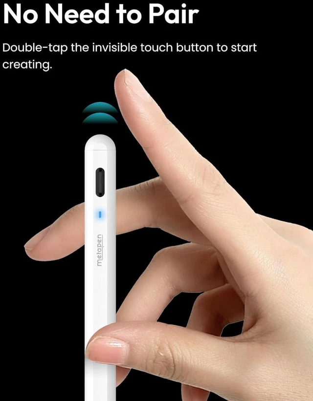Alt view image 5 of 7 - Metapen iPad Pencil A8 Stylus Pen for iPad 2018+ Palm Rejection&Magnetic