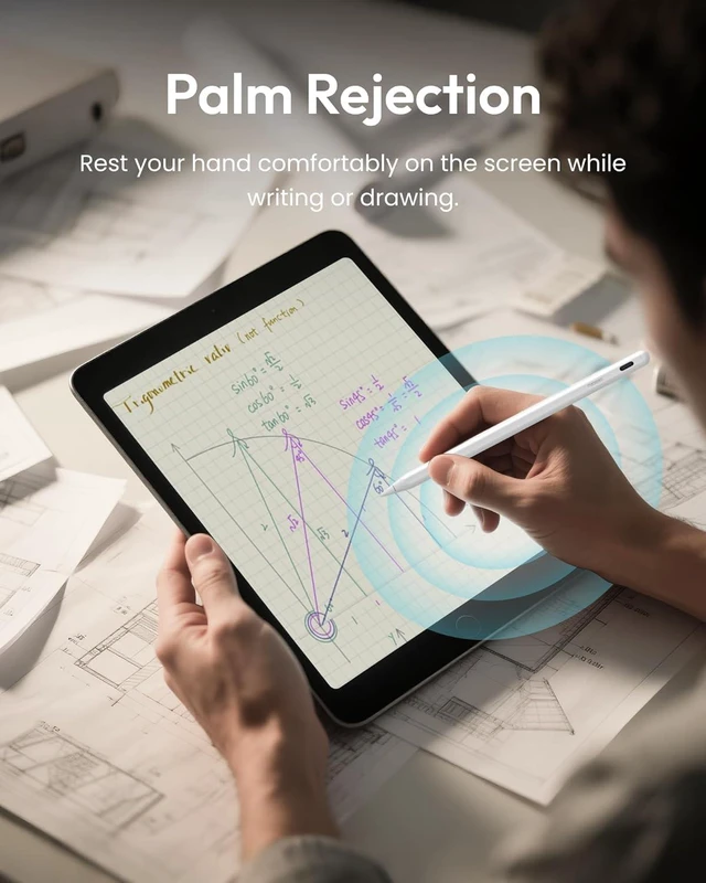 Alt view image 6 of 7 - Metapen iPad Pencil A8 Stylus Pen for iPad 2018+ Palm Rejection&Magnetic