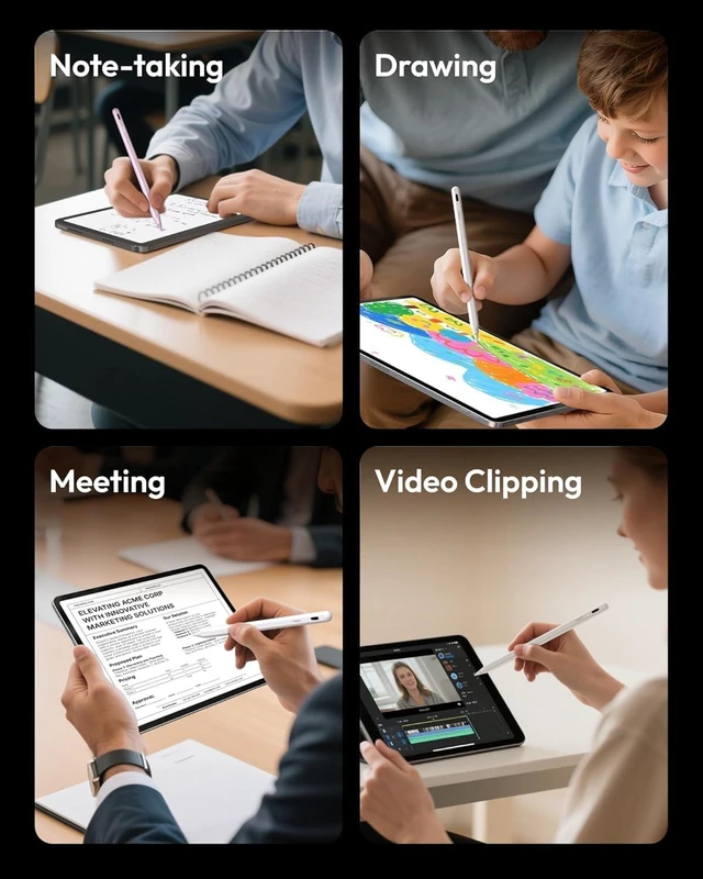 Alt view image 7 of 7 - Metapen iPad Pencil A8 Stylus Pen for iPad 2018+ Palm Rejection&Magnetic