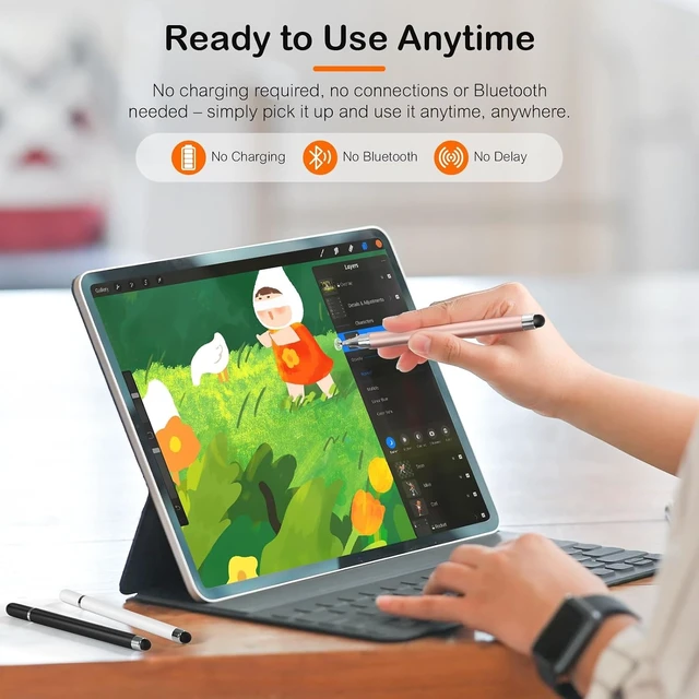 Alt view image 5 of 6 - 3PCS Tablets Stylus Pen for All Touchscreen Devices with Precision Disc Tip