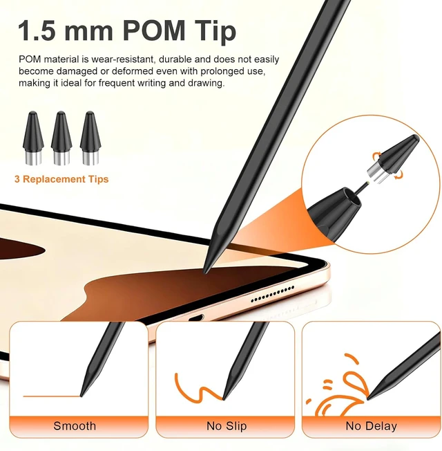 Alt view image 5 of 7 - Stylus Pen for Android Tablet/Phones Tablet Pencil for iOS/Android Black