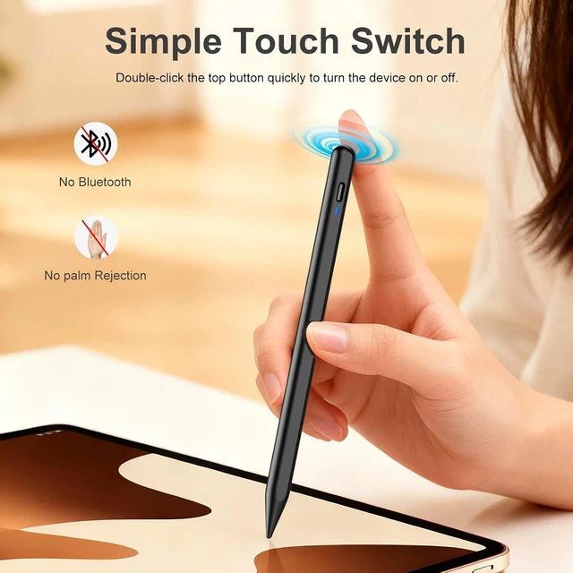 Alt view image 6 of 7 - Stylus Pen for Android Tablet/Phones Tablet Pencil for iOS/Android Black
