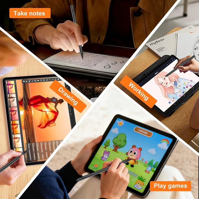 Alt view image 7 of 7 - Stylus Pen for Android Tablet/Phones Tablet Pencil for iOS/Android Black