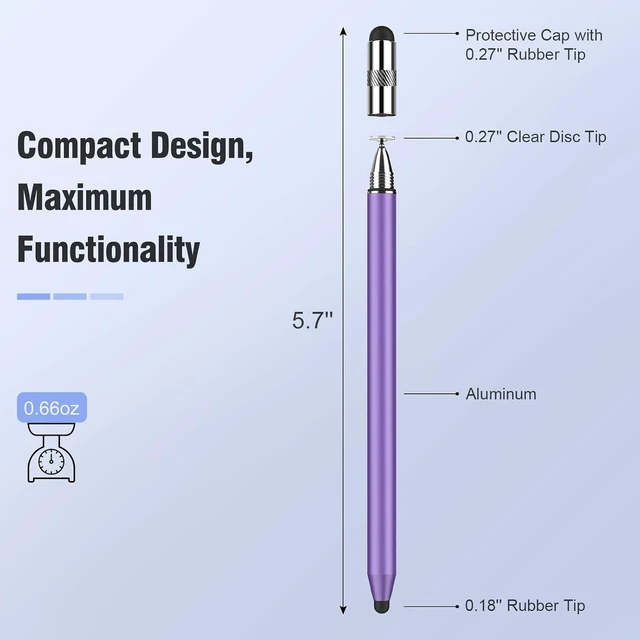 Alt view image 4 of 7 - Stylus Pen for Touchscreen 3-in-1 Universal iPad Stylus
