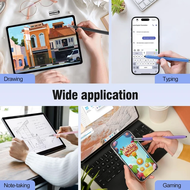 Alt view image 7 of 7 - Stylus Pen for Touchscreen 3-in-1 Universal iPad Stylus