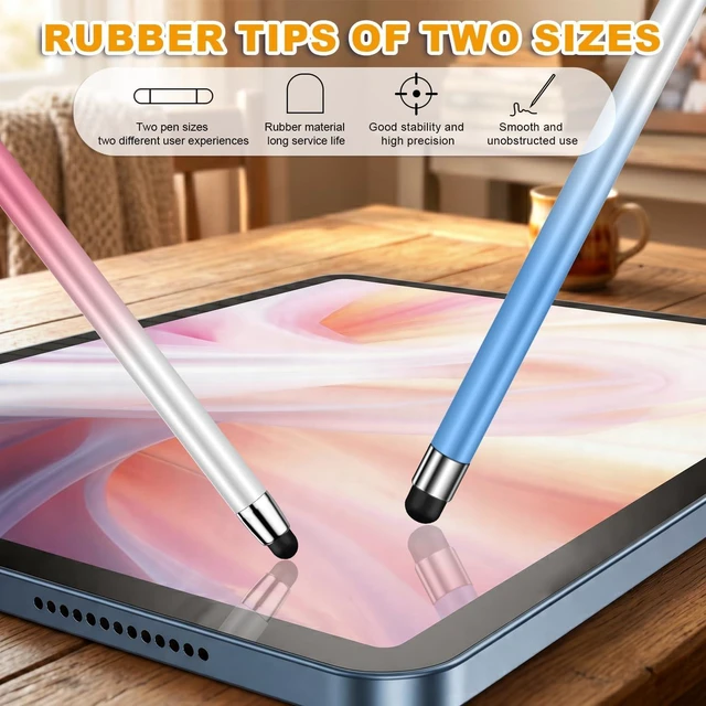 Alt view image 2 of 7 - Stylus (10 Pcs) 2-in-1 Stylus Pen for Touch Screen High Precision and Sensitivity Suitable for iPad/iPhone//Android Smartphone and Tablets Compatible with All Touch Screen