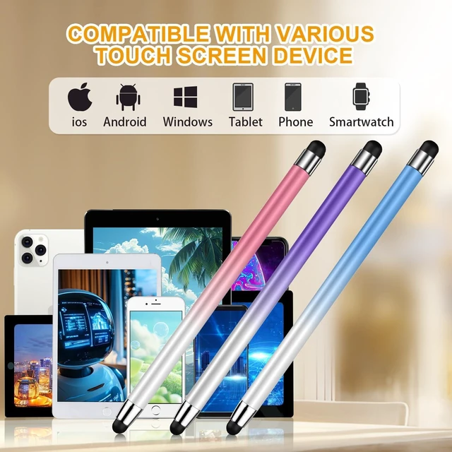 Alt view image 7 of 7 - Stylus (10 Pcs) 2-in-1 Stylus Pen for Touch Screen High Precision and Sensitivity Suitable for iPad/iPhone//Android Smartphone and Tablets Compatible with All Touch Screen