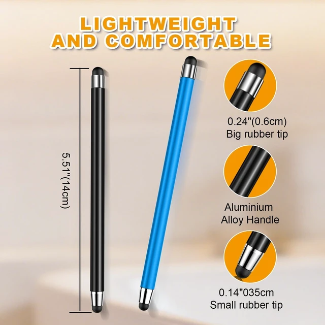 Alt view image 3 of 7 - Stylus (3 Pcs) 2-in-1 Stylus Pen for Touch Screen High Precision and Sensitivity Suitable for iPad/iPhone//Android Smartphone and Tablets Compatible with All Touch Screen
