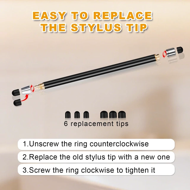 Alt view image 4 of 7 - Stylus (3 Pcs) 2-in-1 Stylus Pen for Touch Screen High Precision and Sensitivity Suitable for iPad/iPhone//Android Smartphone and Tablets Compatible with All Touch Screen