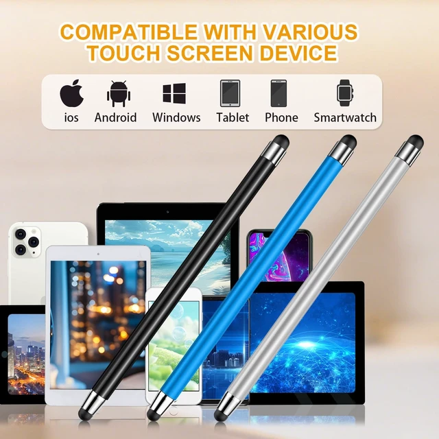 Alt view image 7 of 7 - Stylus (3 Pcs) 2-in-1 Stylus Pen for Touch Screen High Precision and Sensitivity Suitable for iPad/iPhone//Android Smartphone and Tablets Compatible with All Touch Screen