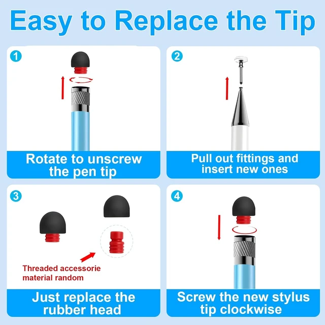 Alt view image 6 of 7 - Stylus(5 Pcs) 2-in-1 Stylus Pen for Touchscreen Capacitive Stylus
