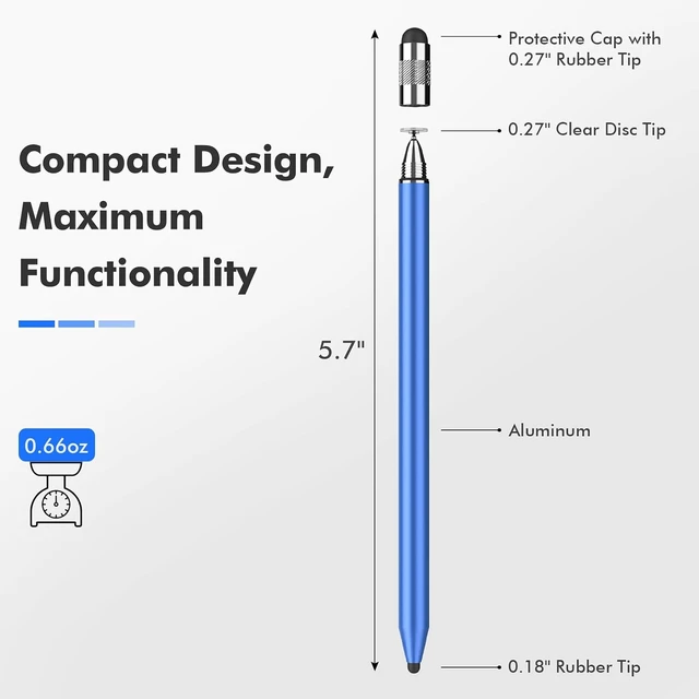 Alt view image 3 of 6 - Stylus Pen for Touchscreen 3-in-1 Universal iPad Stylus