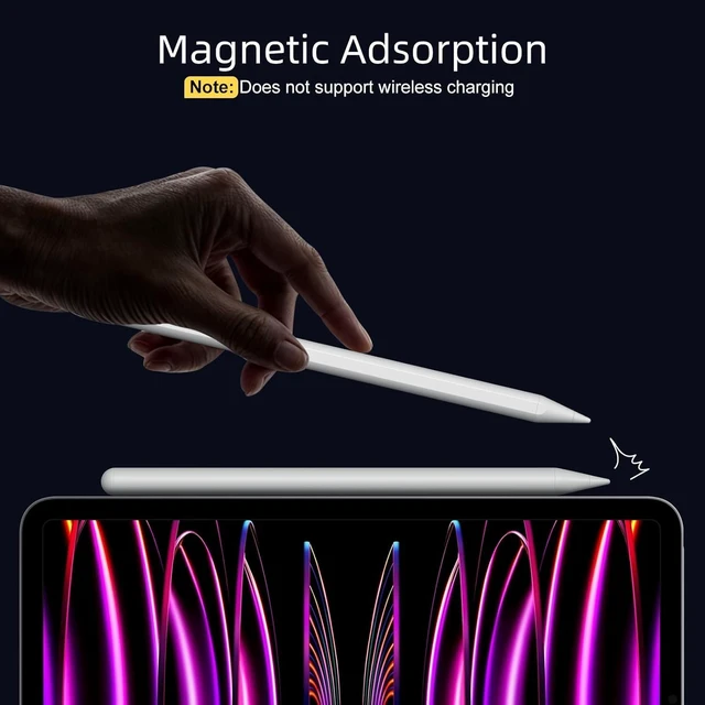 Alt view image 5 of 7 - Stylus Pen for iPad 6-11th Gen 2X Fast Charge Palm Rejection-White