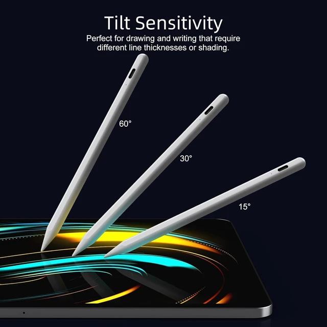 Alt view image 7 of 7 - Stylus Pen for iPad 6-11th Gen 2X Fast Charge Palm Rejection-White