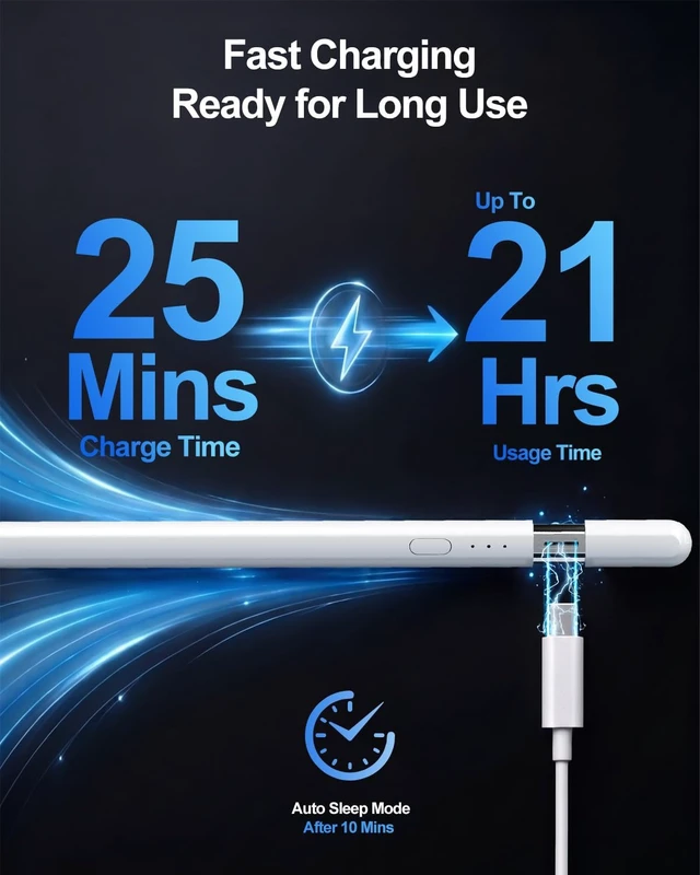 Alt view image 3 of 7 - Digiroot Pencil for iPad (USB-C) 2018+ iPad Pencil Palm Rejection