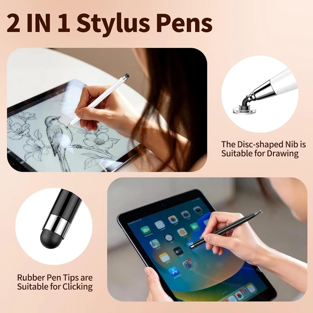 Alt view image 3 of 7 - 10PCS Stylus Pen for Touchscreen Lightweight 2 in 1 Design
