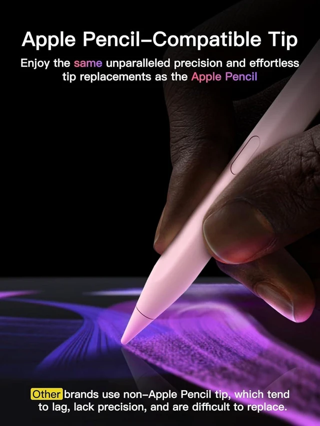 Alt view image 2 of 7 - Stylus Pen for ipad 2018-2026 USB-C Fast Charging Pencil Pixel-Perfect Tilt Sensitivity for iPad 11/10/9/8/7/6/A16 iPad mini 7/6/5 iPad Air M4/3/2 11/13/5/4/3 iPad Pro M5/4 13/12.9/11 Pink