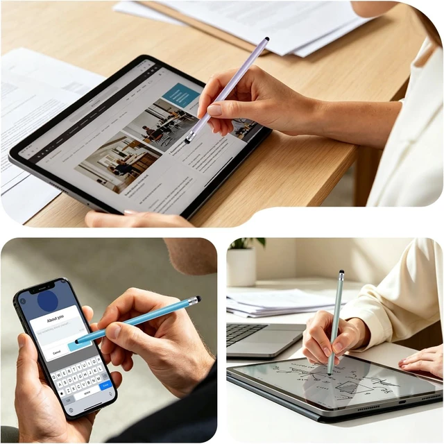 Alt view image 6 of 7 - 12Pcs Stylus Pen for Touchscreen 2-in-1 Stylus Pen for iPad