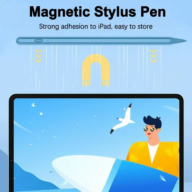 Alt view image 4 of 7 - Stylus Pen for iPad Pencil 11th&10th Pencil with Palm Rejection Tilt Sensitivity Pen 2018-2025 for iPad A16/11/10/9/8/7/6th Pro 12.9/11/13 M5/M4 Air M3/M2/5/4/3 Mini A17/6th/5th-Blue