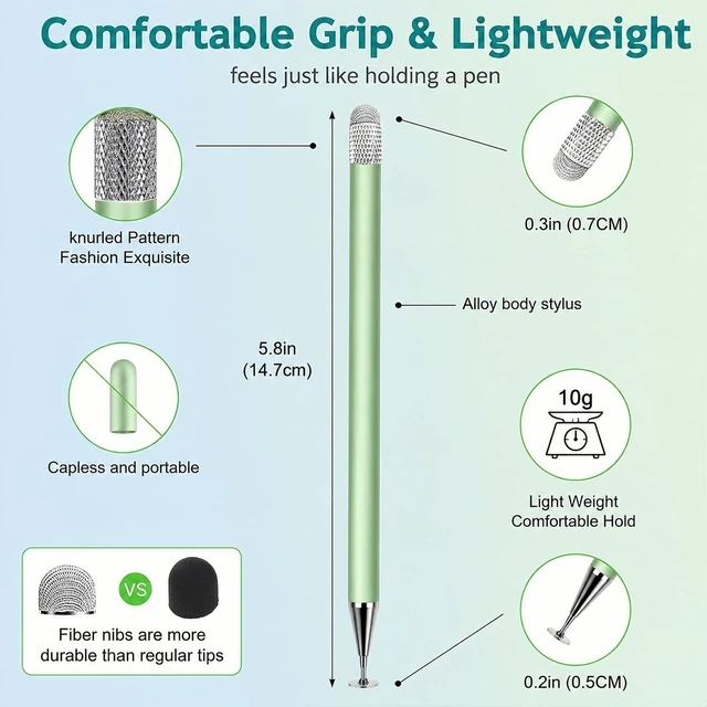 Alt view image 3 of 7 - Stylus Pen for Touchscreen ipad.2-in-1 Tip for Nintendo Switch