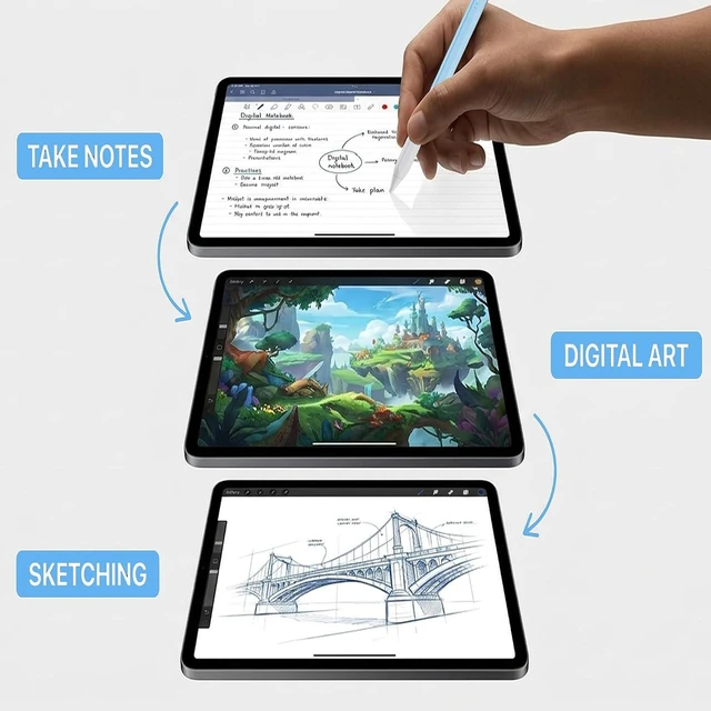 Alt view image 2 of 7 - Stylus Pen for iPad 2018-2026 3X Fast Charging iPad Pencil with Palm Rejection & Tilt Sensitivity Pencil Alternative No Bluetooth Required Compatible with iPad Pro Air Mini