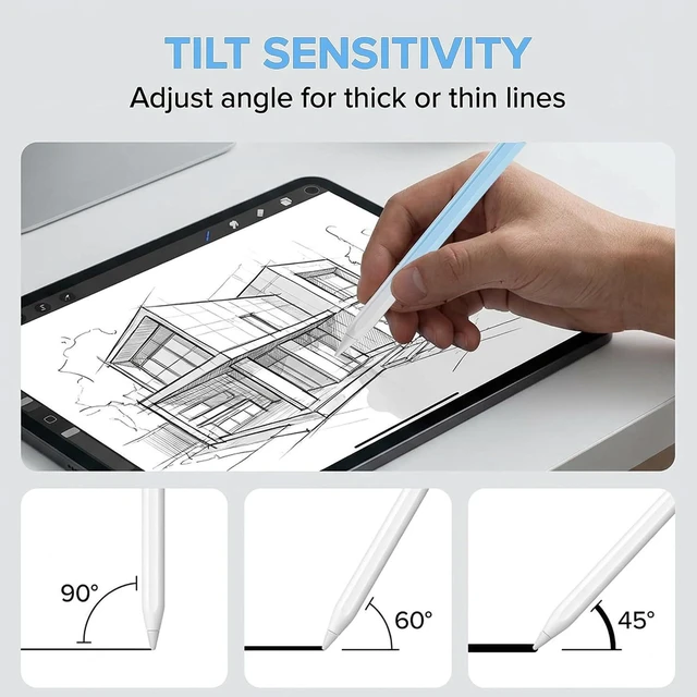 Alt view image 5 of 7 - Stylus Pen for iPad 2018-2026 3X Fast Charging iPad Pencil with Palm Rejection & Tilt Sensitivity Pencil Alternative No Bluetooth Required Compatible with iPad Pro Air Mini