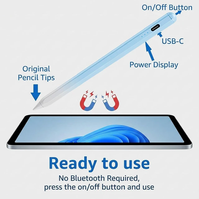 Alt view image 6 of 7 - Stylus Pen for iPad 2018-2026 3X Fast Charging iPad Pencil with Palm Rejection & Tilt Sensitivity Pencil Alternative No Bluetooth Required Compatible with iPad Pro Air Mini