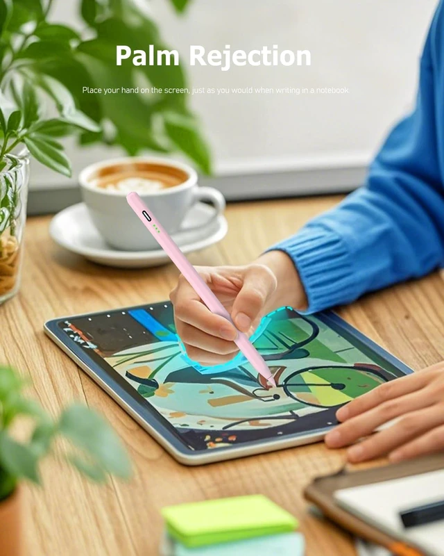 Alt view image 3 of 7 - Pink Stylus Pen for iPad Pro Air Mini 2018-2026 Palm Rejection Fast Charge
