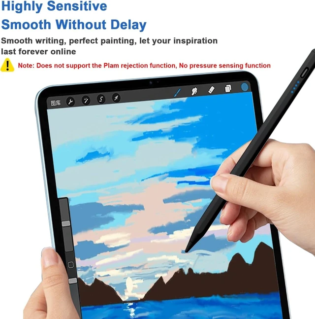 Alt view image 6 of 7 - Stylus Pens for Touch Screens Power-Display Tablet Pen POM Tip Magnetic Digital Touch Pen Compatible with iPhone/iPad/Switch//and Other iOS/Android Smartphone and Tablet Devices (Black)