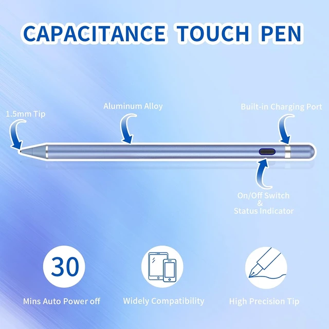 Alt view image 2 of 7 - Active Stylus Pens for Touch Screens Active Pencil Smart Digital Pens Fine Point Stylist Pen Compatible with iPhone iPad