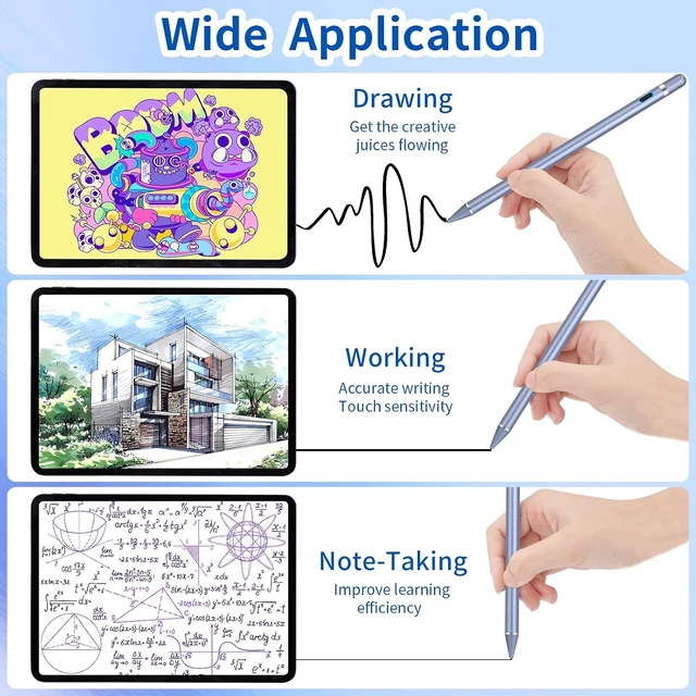 Alt view image 6 of 7 - Active Stylus Pens for Touch Screens Active Pencil Smart Digital Pens Fine Point Stylist Pen Compatible with iPhone iPad