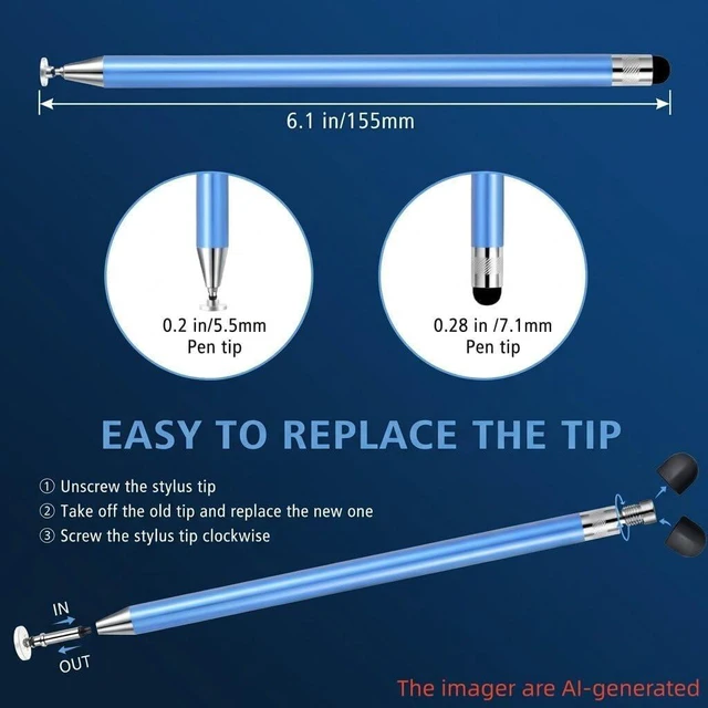 Alt view image 3 of 6 - Stylist Pens 2 in 1 Stylus Pen for Touchscreen (6pcs)