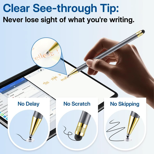 Alt view image 3 of 7 - Stylus(8 Pcs) 2-in-1 Stylus Pen for iPad Stylus Pen for Touchscreen