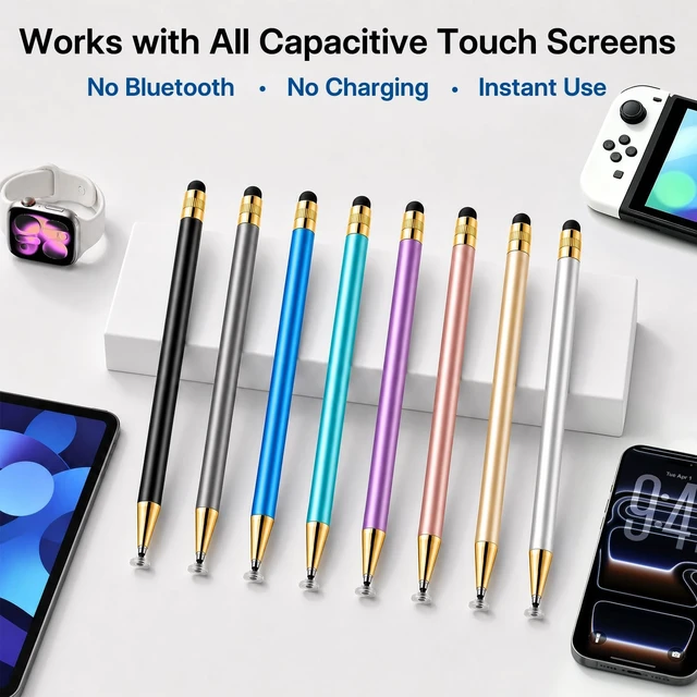 Alt view image 4 of 7 - Stylus(8 Pcs) 2-in-1 Stylus Pen for iPad Stylus Pen for Touchscreen