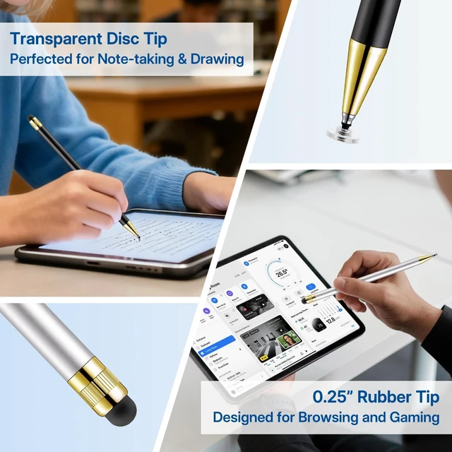 Alt view image 5 of 7 - Stylus(8 Pcs) 2-in-1 Stylus Pen for iPad Stylus Pen for Touchscreen