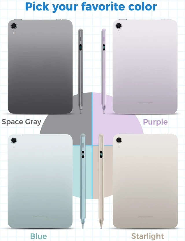 Alt view image 2 of 6 - Stylus Pencil for iPad 2026 Magnetic&Palm Rejection&Fast Charge-Starlight