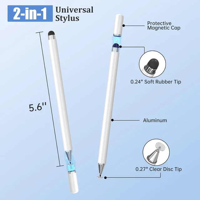 Alt view image 3 of 7 - Stylus Pen for Touchscreen 2-in-1 Stylist Pens 3Pcs Stylus