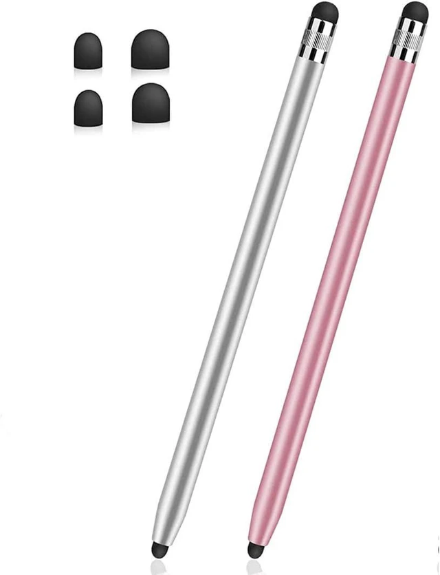 Main image of Stylus Pens for Touch Screens(2-Pack) Sensitivity & Precision Stylus Pens for iPhone/iPad Pro/ Galaxy/Tablets and All capacitive Touch Screen Devices + 4 Replaceable Rubber Tips
