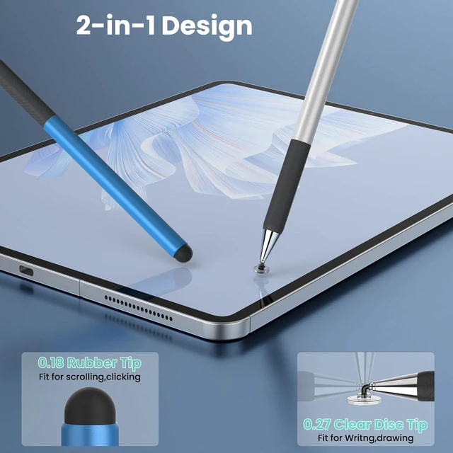 Alt view image 3 of 7 - Stylus Pen for ipad Touchscreen 2 in 1 Universal Stylus Pens 3 Pack