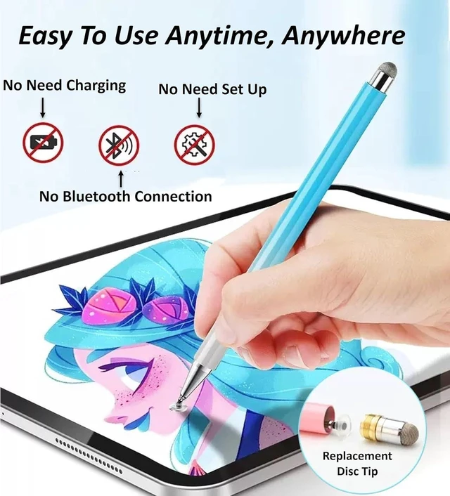 Alt view image 3 of 7 - Stylus Pen for Galaxy Tab A11+/A11/A9+/A9/A8+/A8 Universal Android Pen Compatible with iOS/Microsoft/Android Tablet and Phones All Touch Devices (Purple)