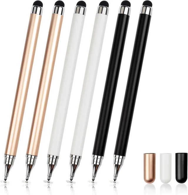 Main image of 6-Pack 2-in-1 Stylus Pens for Touchscreen Devices High-Precision No-Charge Stylus for iPad iPhone & Android Tablets (3 Colors)