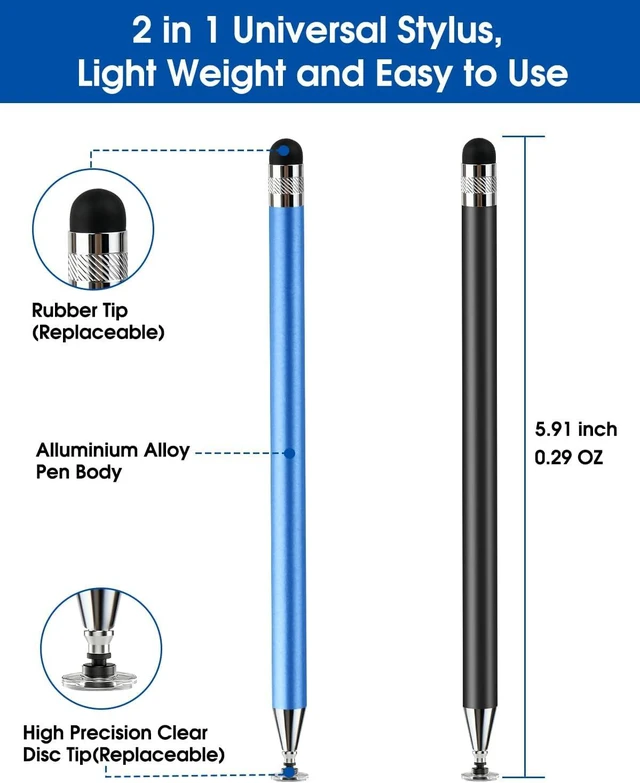 Alt view image 2 of 7 - Stylus(5 Pack) Stylus Pen for Touchscreen iPad 2-in-1 Universal Stylus