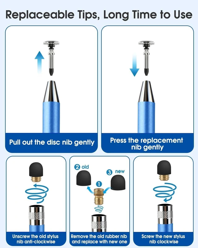 Alt view image 3 of 7 - Stylus(5 Pack) Stylus Pen for Touchscreen iPad 2-in-1 Universal Stylus