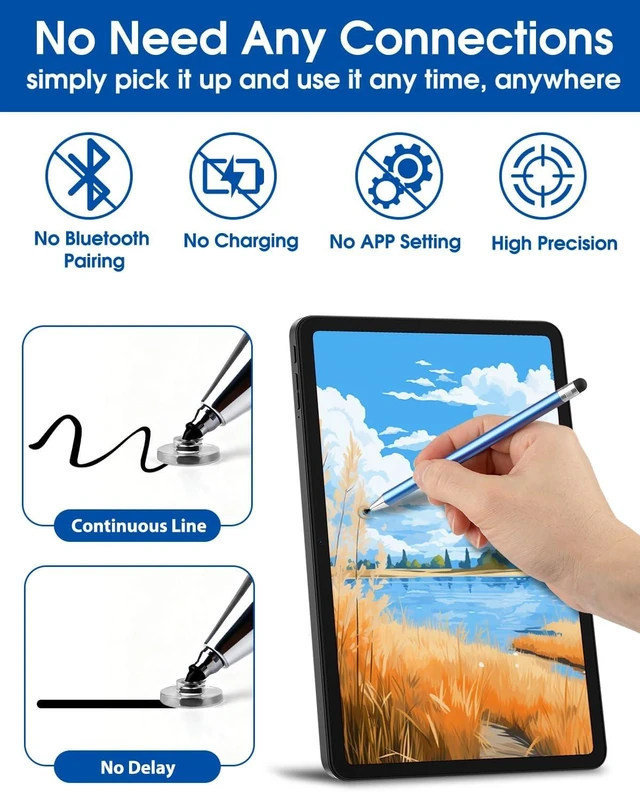 Alt view image 5 of 7 - Stylus(5 Pack) Stylus Pen for Touchscreen iPad 2-in-1 Universal Stylus