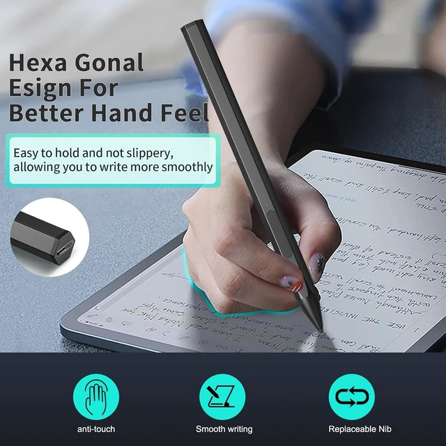 Alt view image 7 of 7 - Stylus Pen for ASUS Transformer/Mini/ASUS Zenbook Flip/Pro/ASUS Vivobook Flip/Pro/Duo/ASUS Notebook Rechargeable MPP 2.0 Tilt Pen with 4096 Pressure Sensitivity Hexagonal Pen Body Design Black