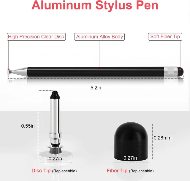 Alt view image 3 of 7 - Stylus for Touch Screens Magnetic Disc Universal High Sensitivity & Precision Capacitive Stylus Pens for iPhone/iPad Pro/Mini/Android/Tablets/Surface//Galaxy/PC(2 Pack Black & White)